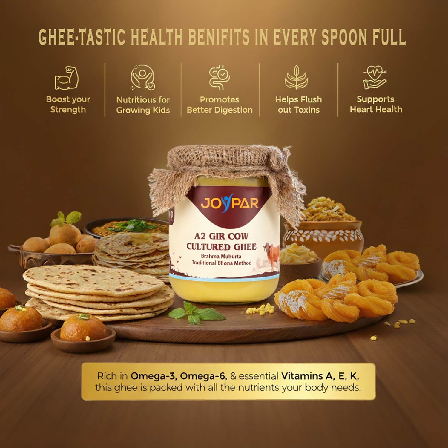 Desi Gir Cow | A2 Cultured Ghee  | 500ml (Standard Size)